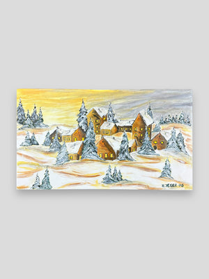 Winterlandschaft Gemälde Acryl Leinwand