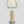 Detailansicht von Altholz Tischlampe mit Baumwollschirm und Edelstahl