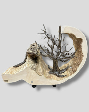 Kunstwerk ton esche Baum skulptur LED handarbeit