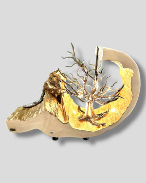 Kunstwerk ton esche Baum skulptur LED handarbeit