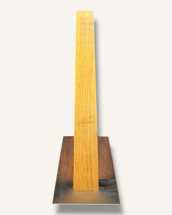 Tischleuchte Fassdaube aus altem Eichenfass, LED