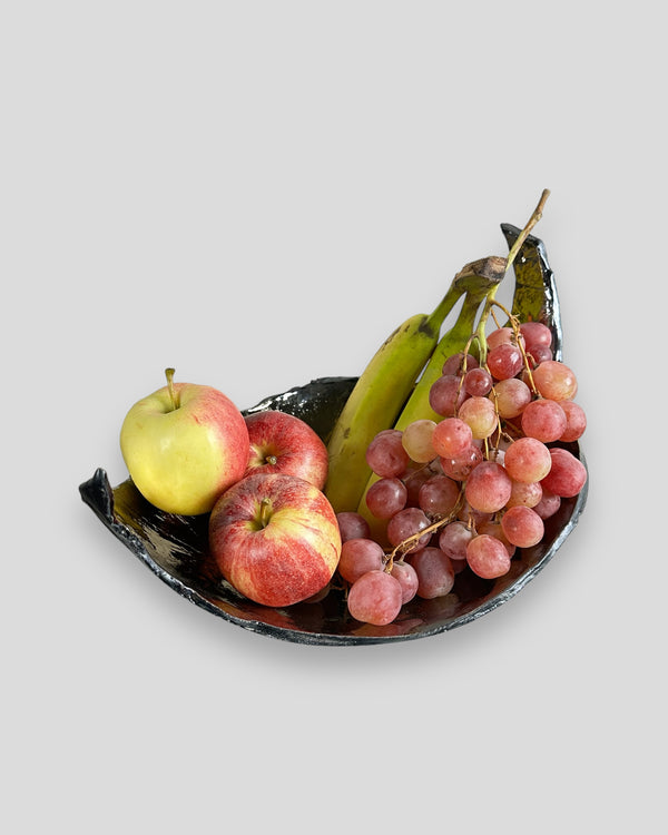 Schale Ton Handarbeit Blattform Früchteschale Obstschale Geschenkidee