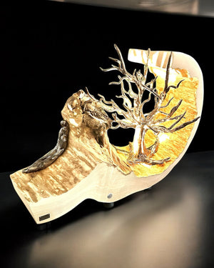 Kunstwerk ton esche Baum skulptur LED handarbeit