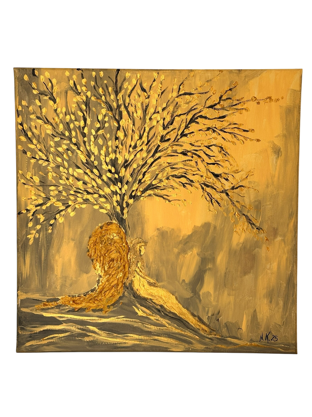 Engel gemälde acryl baum
