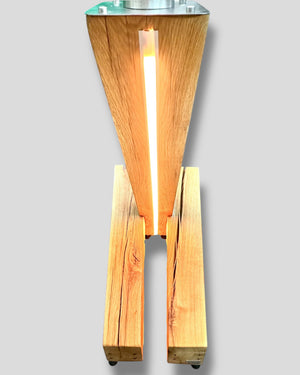 Stehlampe unikat Sumpfeiche LED dimmbar Lampenschirm ambiente Glühbirne