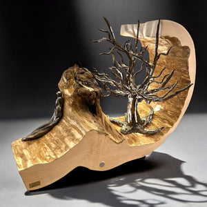 Kunstwerk ton esche Baum skulptur LED handarbeit