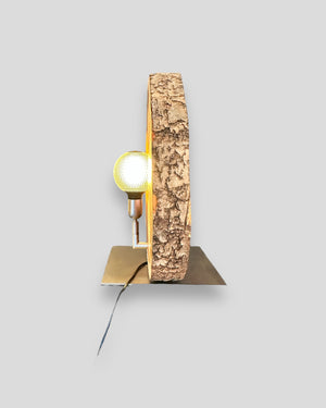 Kirschbaum Holzplatte Tischlampe Glühbirne