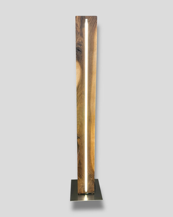 Stehleuchte stehlampe nussbaum led dimmbar