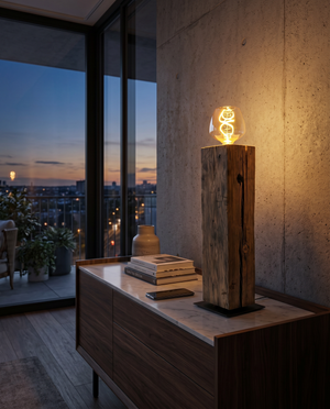 Stehlampe Altholz Ambiente Glühbirne