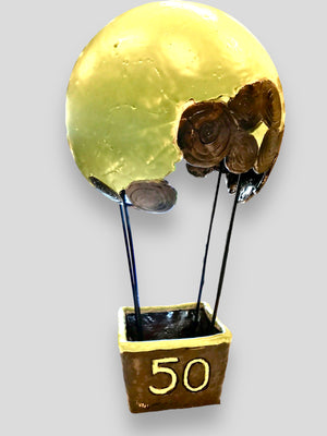 Geschenk Heissluftballon Ton zum 50. Gebursttag