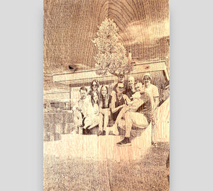 Laser Gravur Holz Familienbild