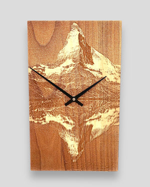 Gravur Wanduhr Holz Matterhorn