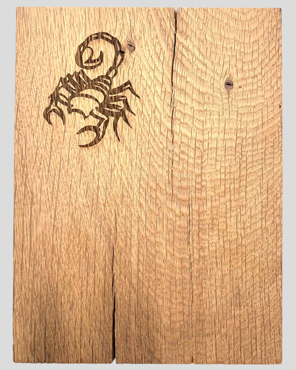 Skorpion Symbol Sternzeichen Gravur Holz