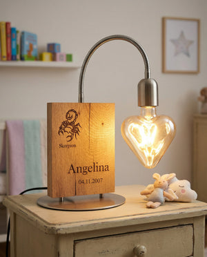 Personalisierte Holzleuchte als Geschenk zur Taufe oder Firmung