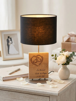 Handgefertigte Hochzeitsleuchte mit Lampenschirm und Edelstahl