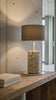 Industrielle Tischlampe aus Beton und Edelstahl mit Lampenschirm
