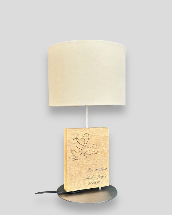 Tischlampe Gravur zur Hochzeit Geschenk Personalisiert